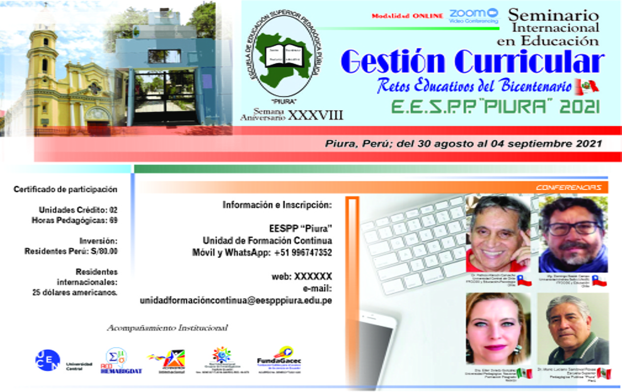 Seminario Internacional en Educación Gestión Curricular Retos Educativos del Bicentenario E.E.S.P.P. PIURA 2021
